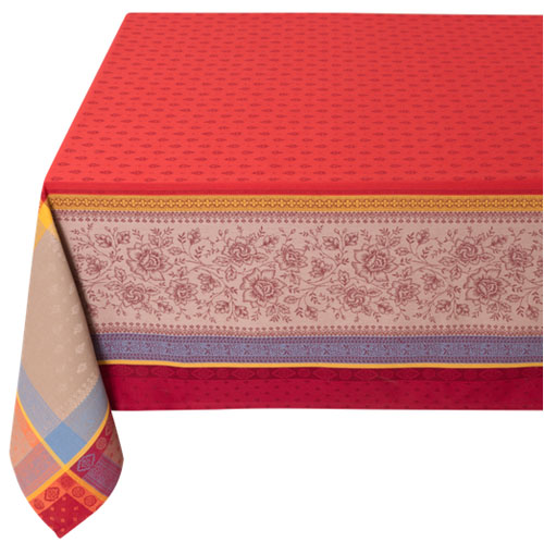 Jacquard tablecloth Teflon (Marat d'Avignon Massilia. red) - Click Image to Close
